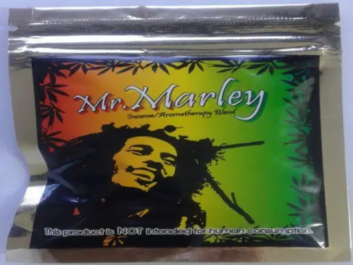 Mr MARLEY Herbal Incense package with health warning label”